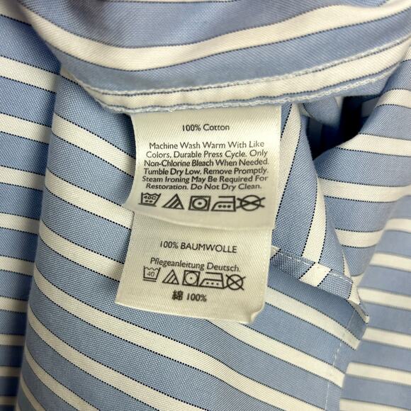 Eddie Bauer Blue White Stripe Wrinkle Resistant Shirt TXXXL - Picture 4 of 4